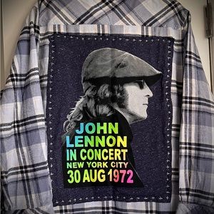 John Lennon flannel shirt upcycle-recycle